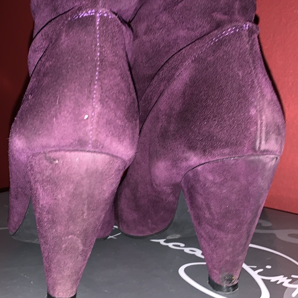 Pretty Boots, Suede Eggplant Split Suede Boots, Size 9.5 - Picture 9 of 13